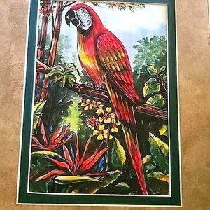 HANH KIEN ART-PARROT-MOUNTED-VTG